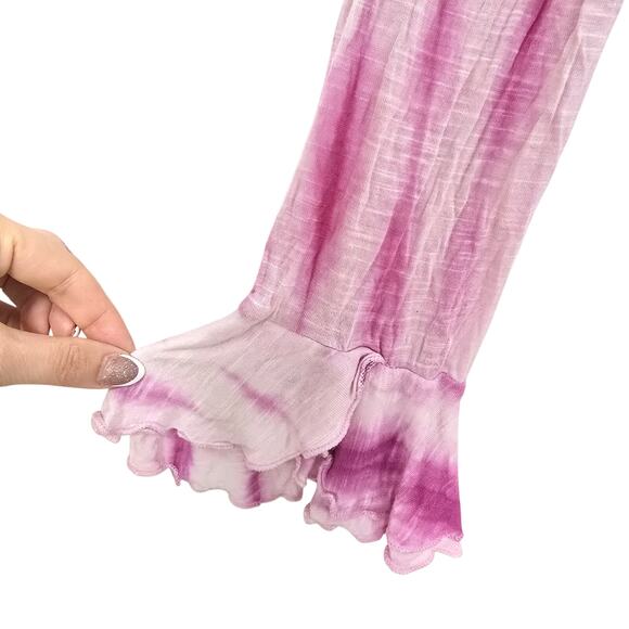 Free People Sun Up Pink Beaded Tie Dye Ombre Mini Dress Tunic Size XS Beaded - Picture 3 of 7